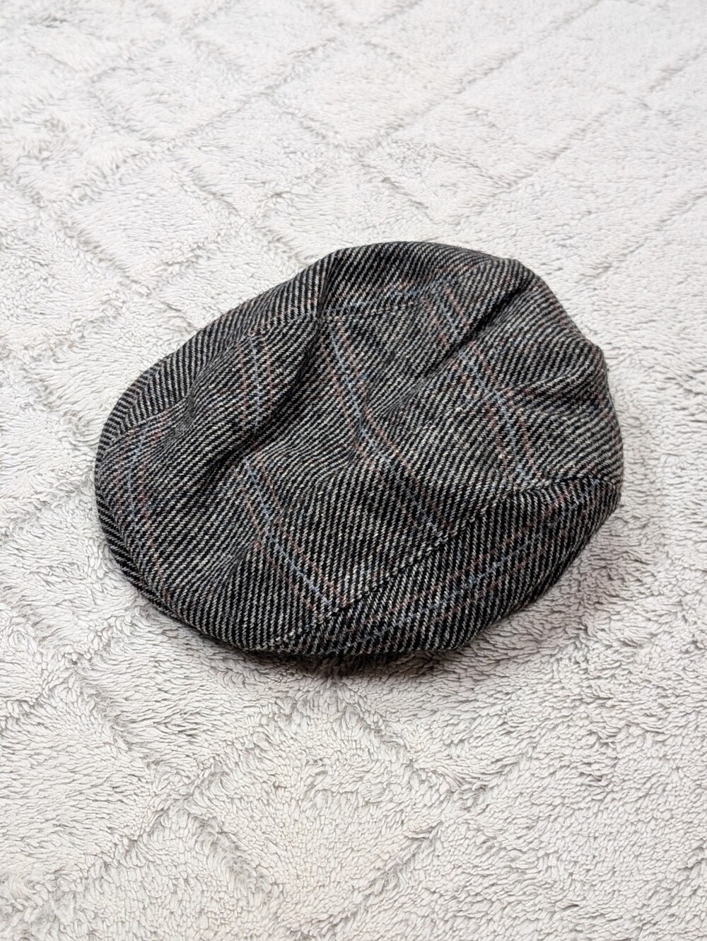 Vintage Stetson Hat Adult M Gray Wool Tweed Flat Cap Union Made Newsboy USA